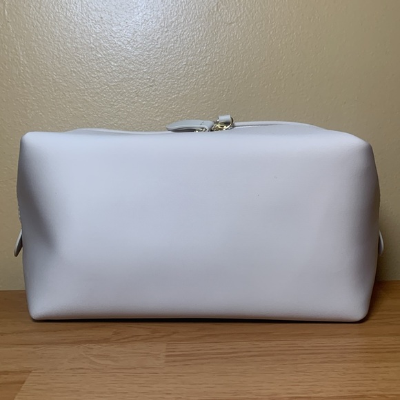 Burberry Cream Nude Logo Double Zipper Makeup Travel Toiletry Bag NEW - Picture 5 of 11